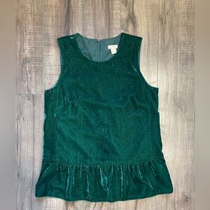 J.Crew Crushed Velvet Peplum Top